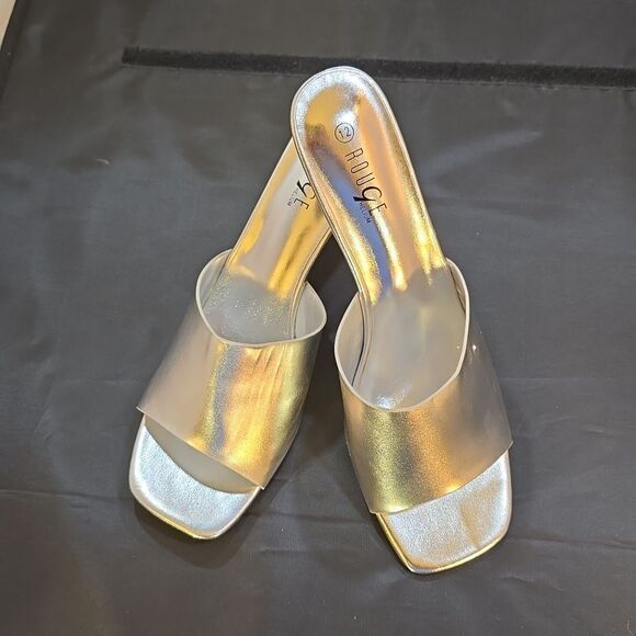 BRAND NEW ROUGE HELIUM CLEAR BLOCK-HEEL SLIP-ON SQUARE TOE SANDAL - Picture 14 of 16